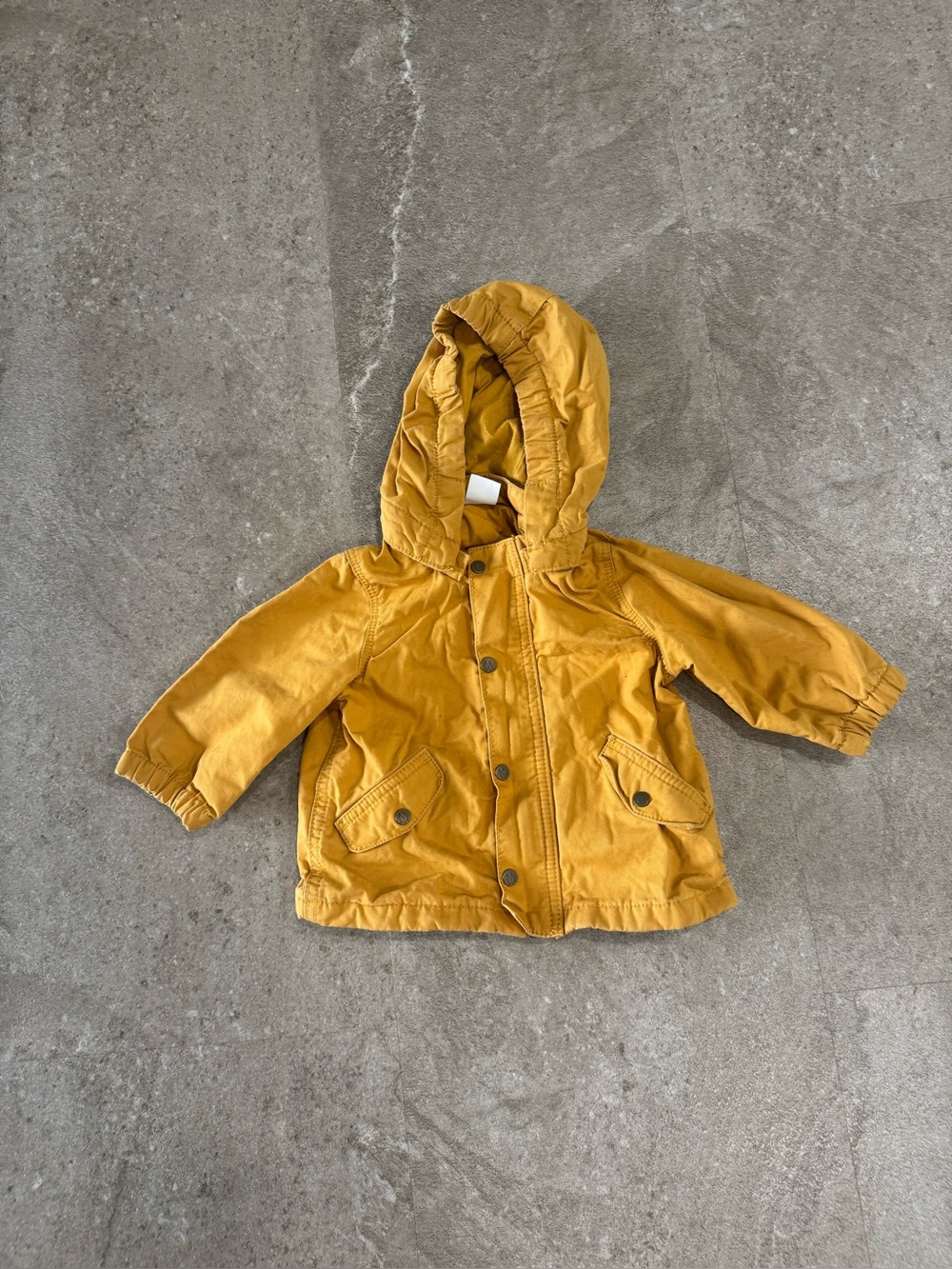 Lindex Baby Unisex Mustard Yellow Utility Hooded Jacket Coat 6-9M EUR 74